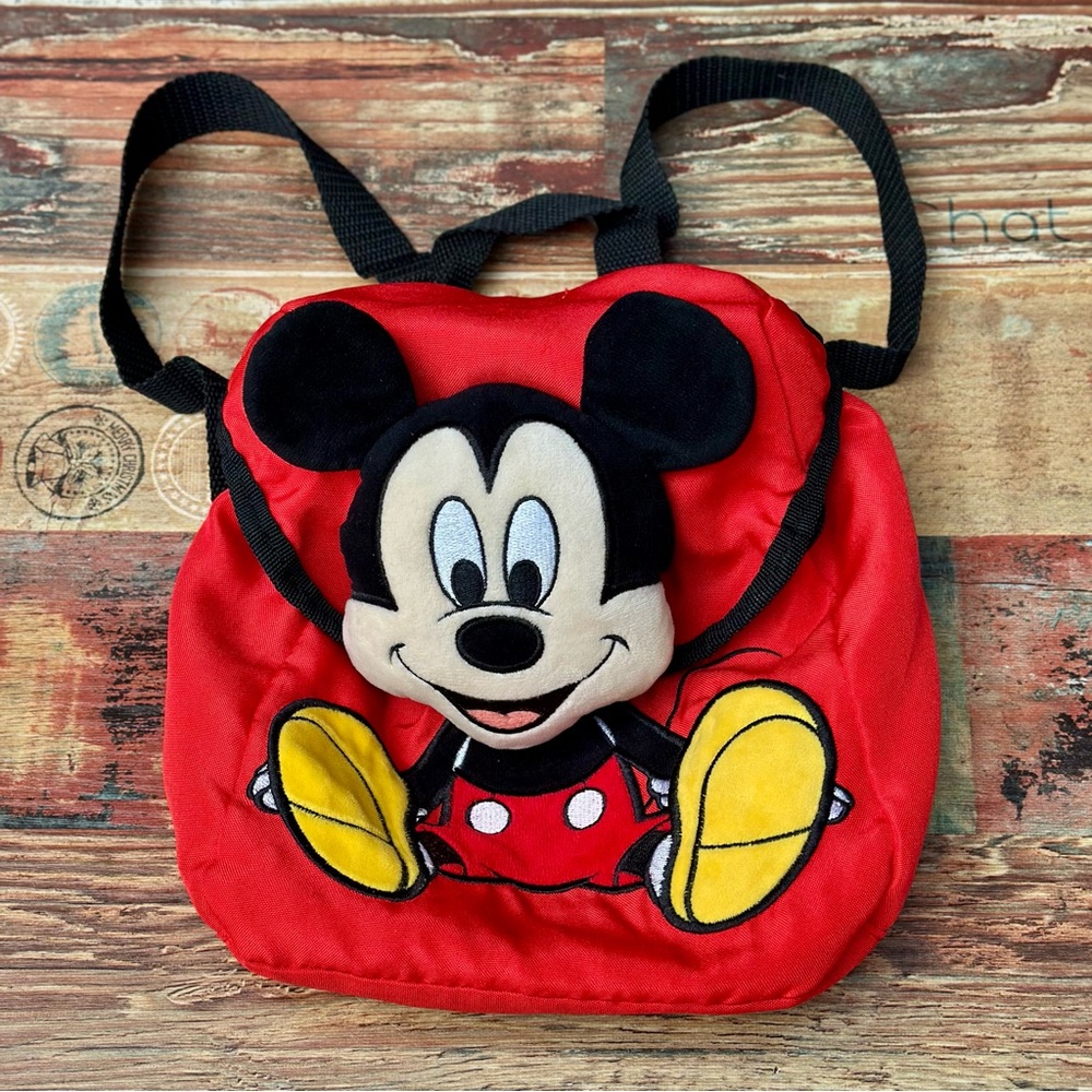 Disney Mickey Mouse Mini Cinch Backpack Plush 3D Collectors Retro Bag DisneyAna